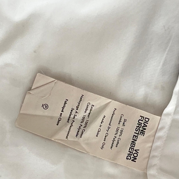 Diane von Furstberg mock collar white blouse SZ 10 - Picture 5 of 8